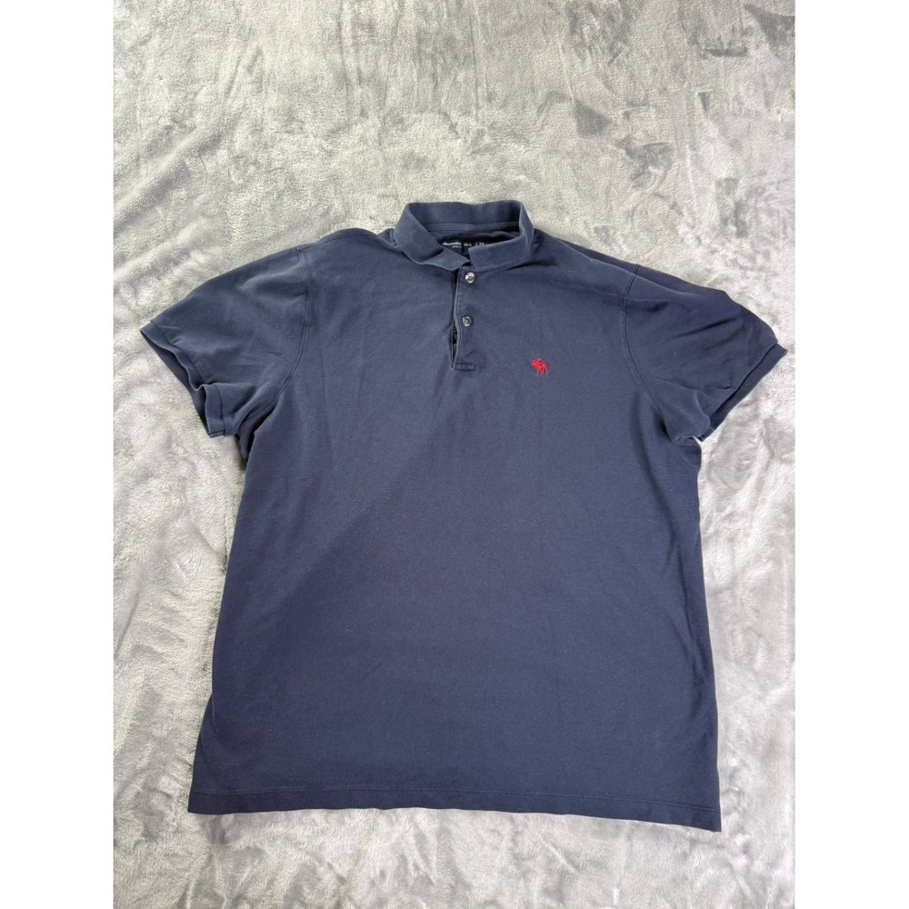 Abercrombie & Fitch Polo Mens XXL Blue Short Sleeve Embroidered Stretch